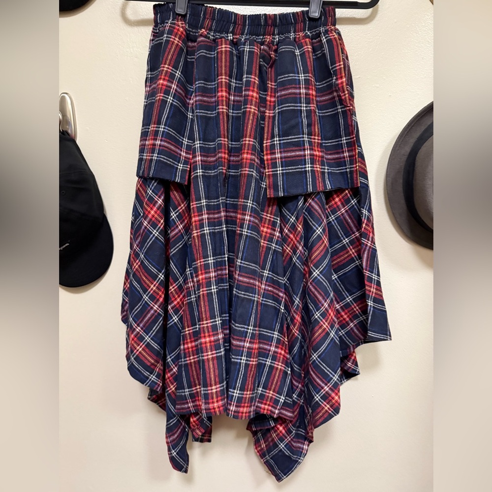 Kate Hewko Plaid Assymetrical skirt, OS